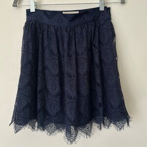 KEEPSAKE the Label Navy Lace Mini Skirt